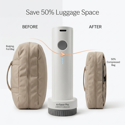 Compressez vos bagages en 30 secondes. Voyagez plus léger, partout.
